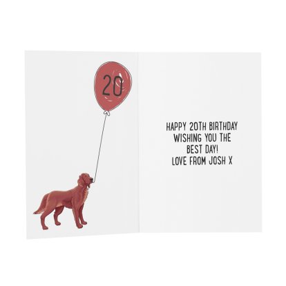 Personalised Birthday Message Card - Dog Balloon