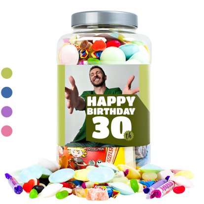 Personalised Birthday Photo Upload Large Sweet Jar