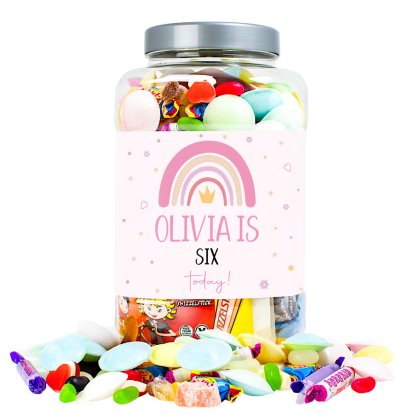 Personalised Birthday Rainbow Sweet Jar