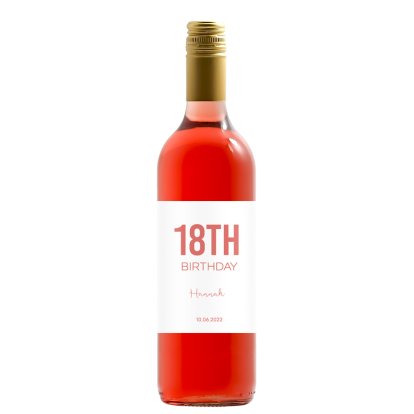 Personalised Birthday Rose Wine