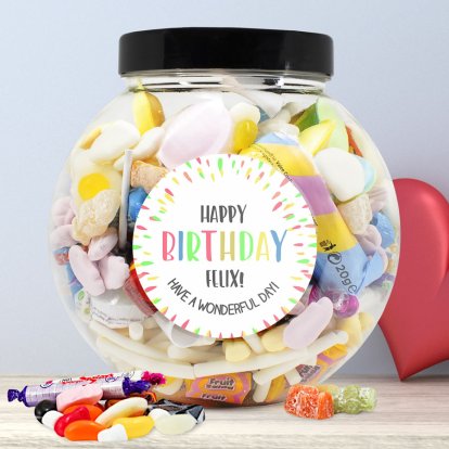Personalised Birthday Sweet Jar for Kids