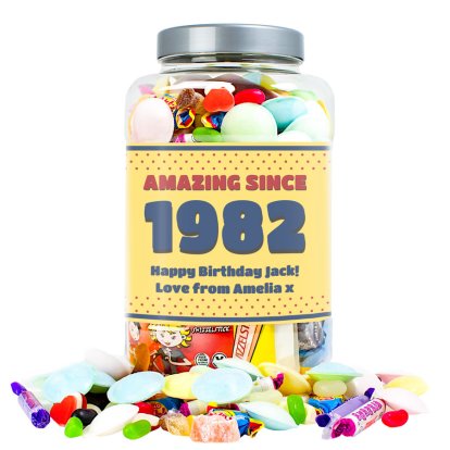 Personalised Birthday Year Large Sweet Jar