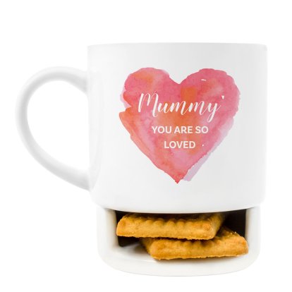 Personalised Biscuit Mug - Heart Design