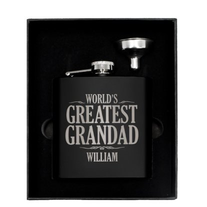 Personalised Black Hipflask - World's Greatest