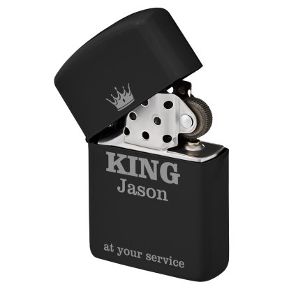 Personalised Black Lighter - King