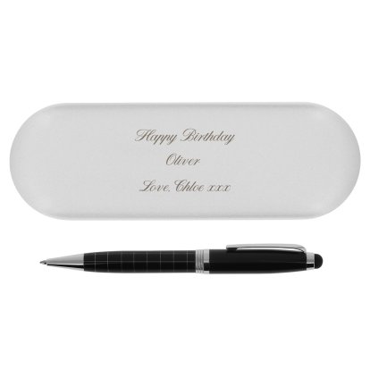 Personalised Black Pen & Gift Box - Message