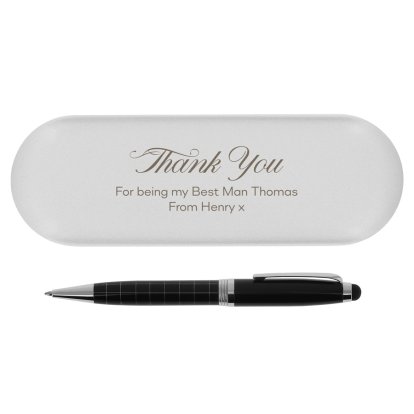 Personalised Black Pen & Gift Box - Thank You 
