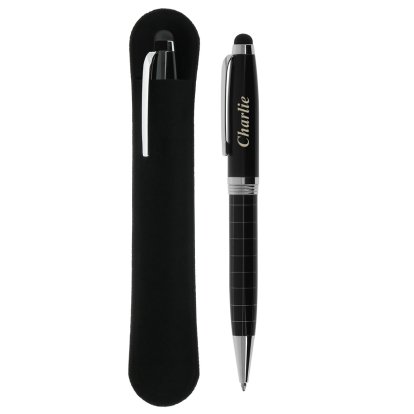 Personalised Black Pen with Sleeve - Name