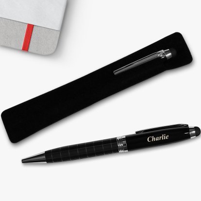 Personalised Black Pen with Sleeve - Name