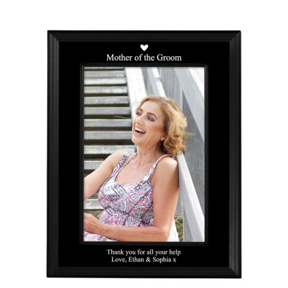 Personalised Black Photo Frame - Female Wedding Theme