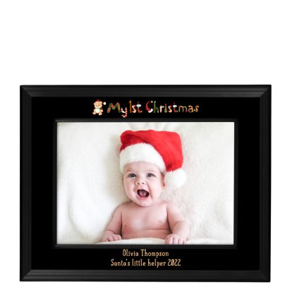 Personalised Black Photo Frame - My 1st Christmas