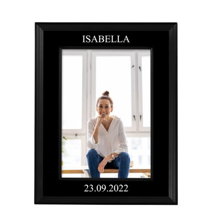 Personalised Black Photo Frame - Name & Message