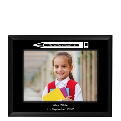 Personalised Black Photo Frame - School Design 
