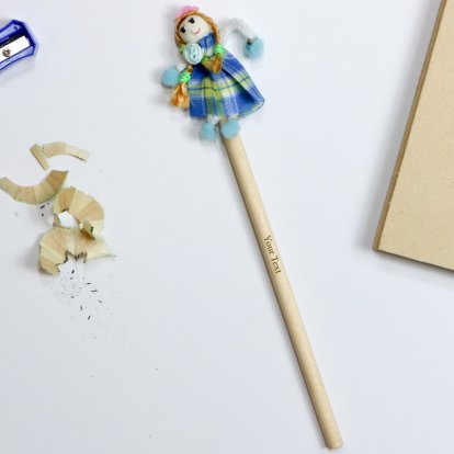 Personalised Blue Doll Pencil