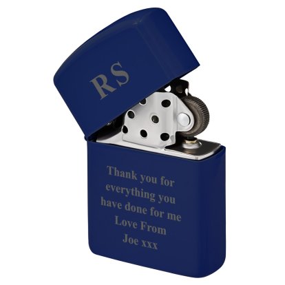 Personalised Blue Lighter - Initial & Message