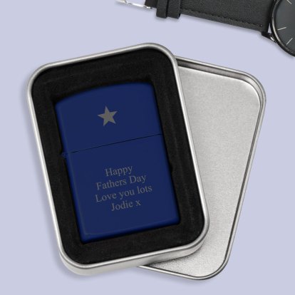 Personalised Blue Lighter - Star Message 