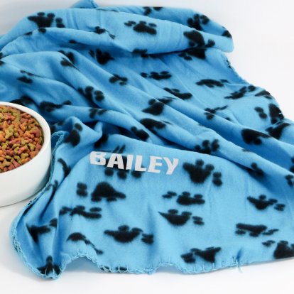 Personalised Blue Pet Blanket
