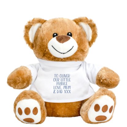 Personalised Teddy Message Bear - Blue