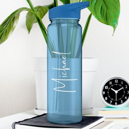 Personalised Blue Water Bottle - Any Name