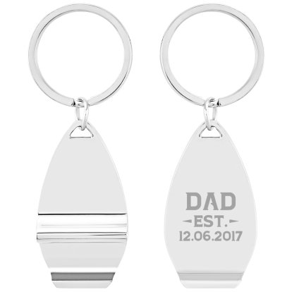Personalised Bottle Opener Keyring - Dad