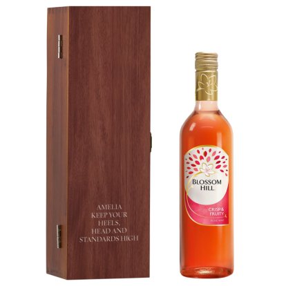 Personalised Box & Blossom Hill Rose Wine