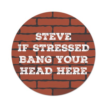 Personalised Brick Wall Round Mouse Pad