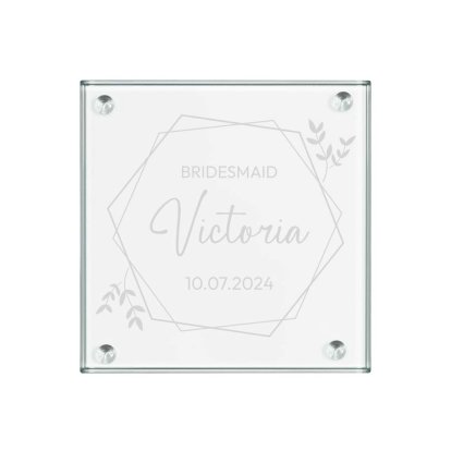Personalised Bridesmaid Glass Coaster