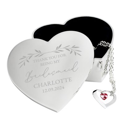 Personalised Bridesmaid Heart Trinket Box