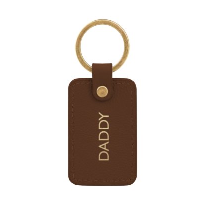 Personalised Brown Leather Keyring Tag