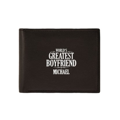Personalised Brown Leather Wallet - World's Greatest Photo 2