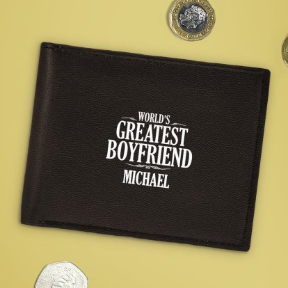 Personalised Brown Leather Wallet - World's Greatest