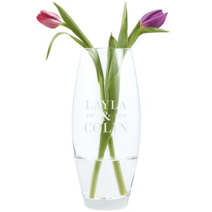 Personalised Bullet Vase for Anniversary Couples 