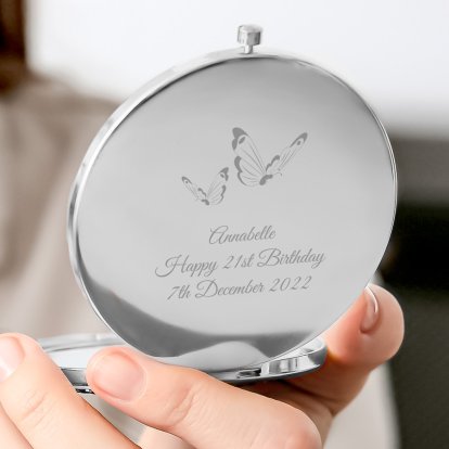 Personalised Butterfly Compact Mirror 