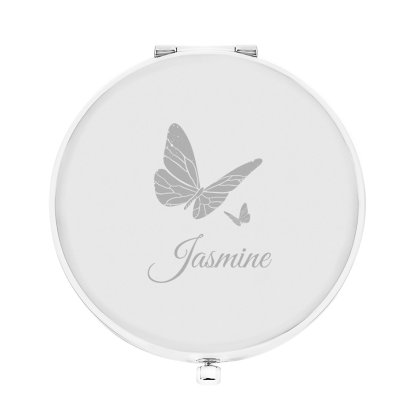 Personalised Butterfly Swirl Compact Mirror