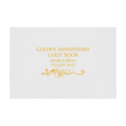 Personalised Guest Book - Gold Butterfly Swirl