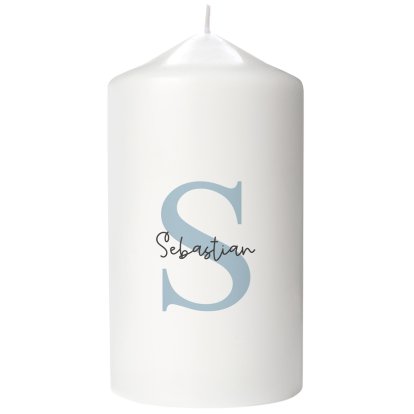 Personalised Candle - Blue Initial & Name