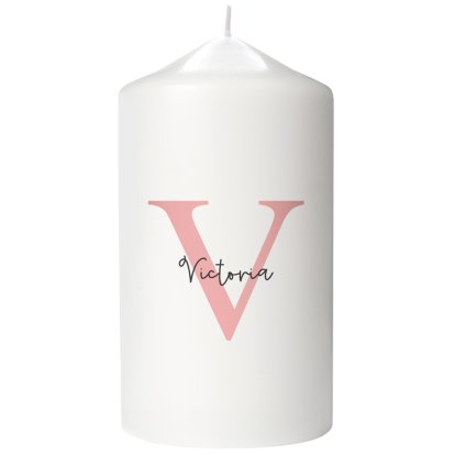Personalised Candle - Pink Initial & Name