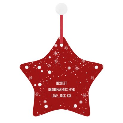 Personalised Ceramic Christmas Red Star Decoration