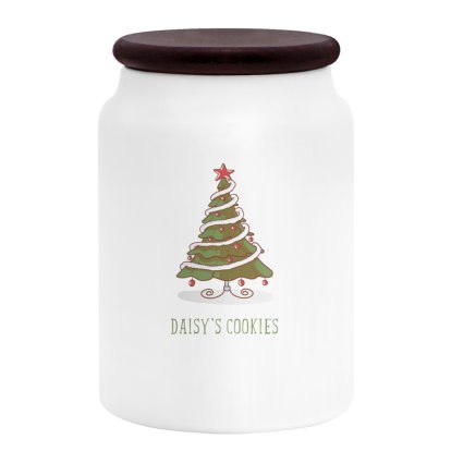 Personalised Ceramic Christmas Tree Cookie Jar