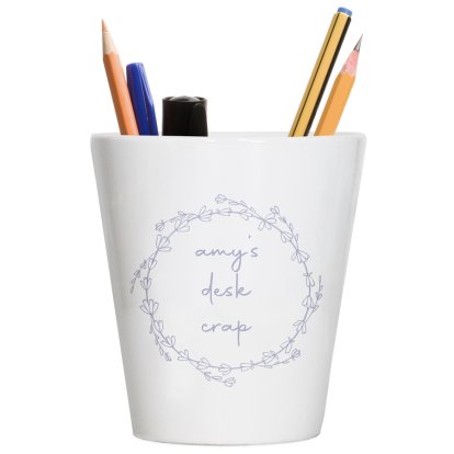 Personalised Ceramic Desk Tidy Pot 