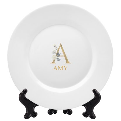 Personalised Ceramic Gift Plate - Initial & Name