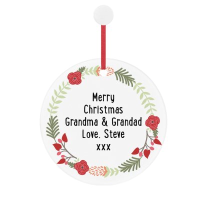 Personalised Ceramic Hanging Decoration - Christmas Message