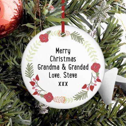 Personalised Ceramic Hanging Decoration - Christmas Message 