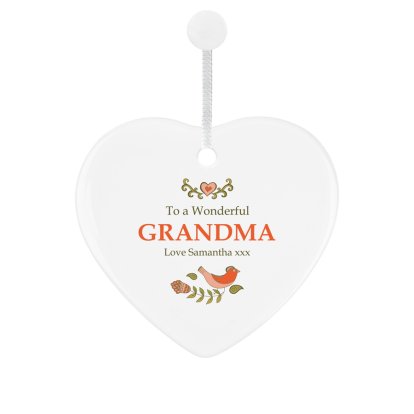 Personalised Ceramic Heart Keepsake - Grandma