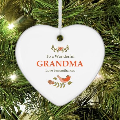 Personalised Ceramic Heart Keepsake - Grandma 