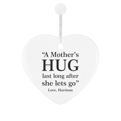 Personalised Hanging Ceramic Heart Keepsake - Hug