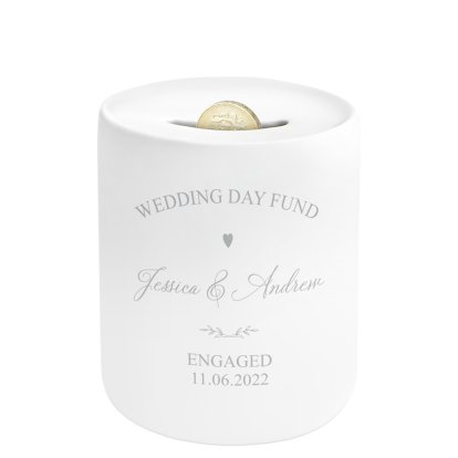 Personalised Ceramic Money Box - Wedding Fund