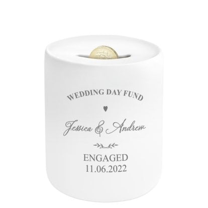 Personalised Ceramic Money Box - Wedding Fund