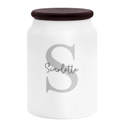 Personalised Ceramic Storage Jar - Initial & Name