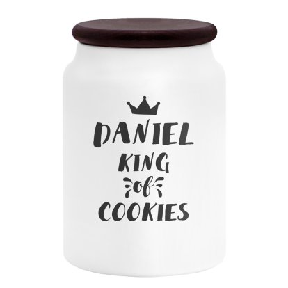 Personalised Ceramic Storage Jar - King of Cookies